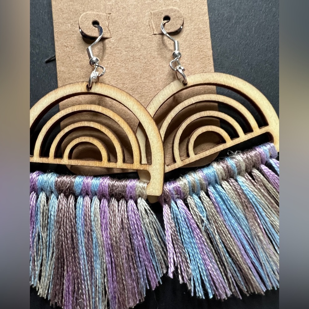 Pastel macrame handmade earrings